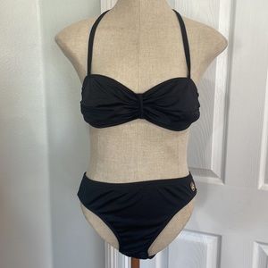 Vintage solar bikini black swimsuit 2 piece bathing suit Germany size 34C 11 12